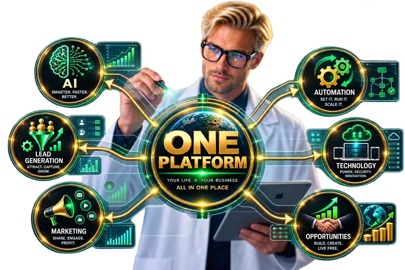 One Platform: AI, automation, lead generation, marketing, technology and opportunities